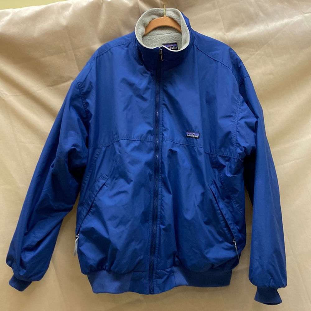 Vintage late 80s Patagonia Nylon Fleece Lined Bomber Jacket Mens Large